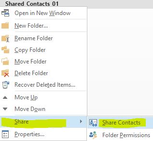 Share contacts Outlook - How To