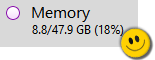 47.9 GB of RAM visible with different memory types