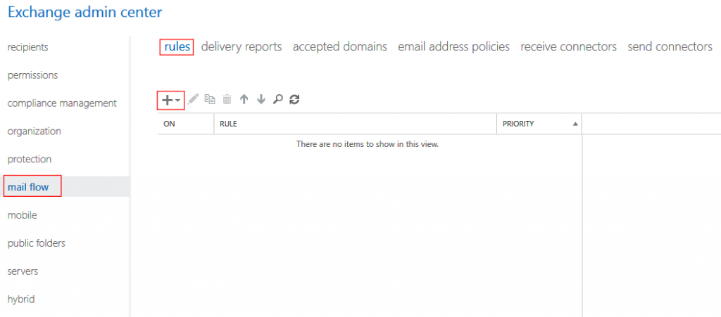 New Mail Flow Rule